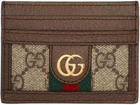 Gucci: Brown Ophidia GG Card Holder 